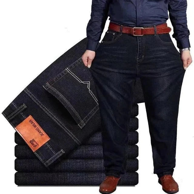 Men’s Fashionable Big & Tall Denim Jeans - Comfort Fit Casual Streetwear Pants-Free Shipping